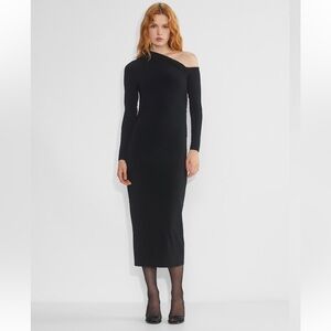 Aritzia Wilfred Brielle dress, Black One-Shoulder Midi Dress *NWT*